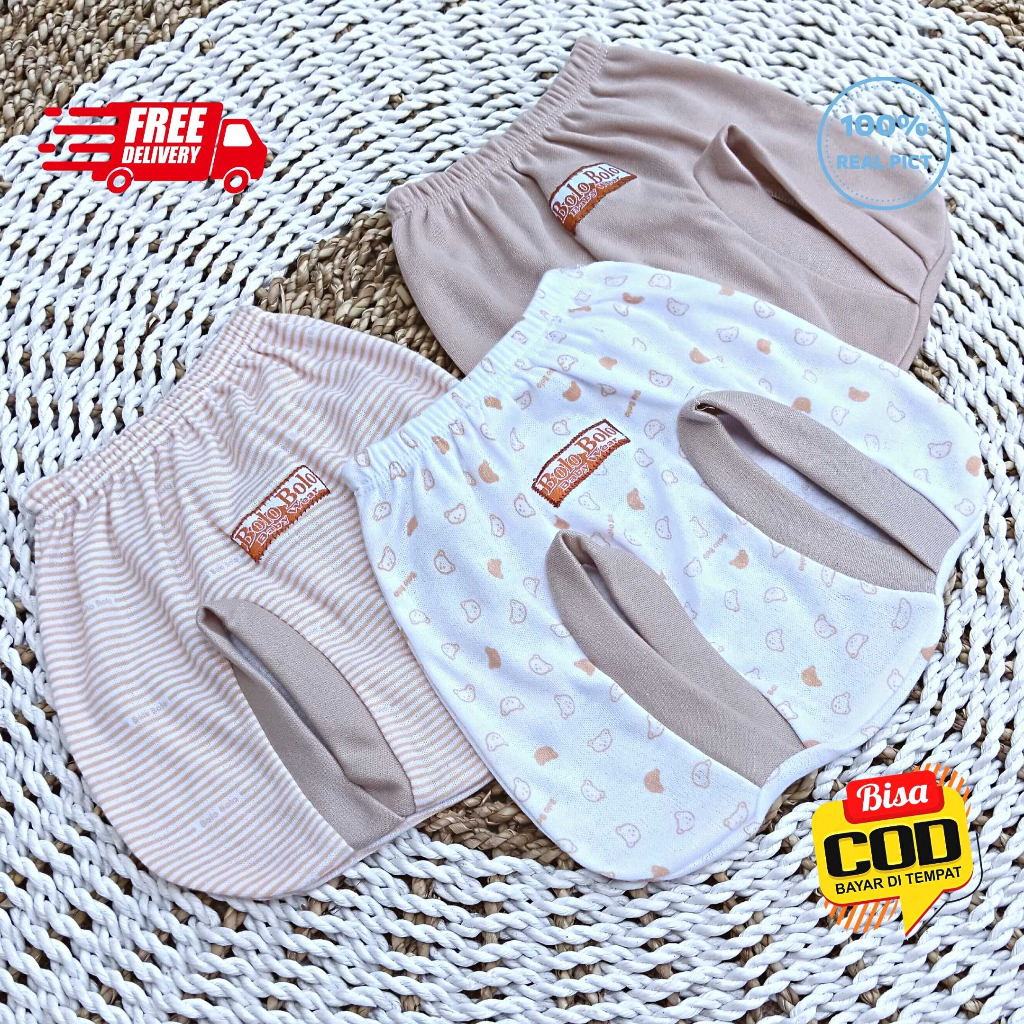 SALE 7.7 Serian Coklat Susu - 3 pcs Celana Pop Bayi Baru Lahir 0 - 3 Bulan Coklat Susu merk SNI Bolo - Bolo