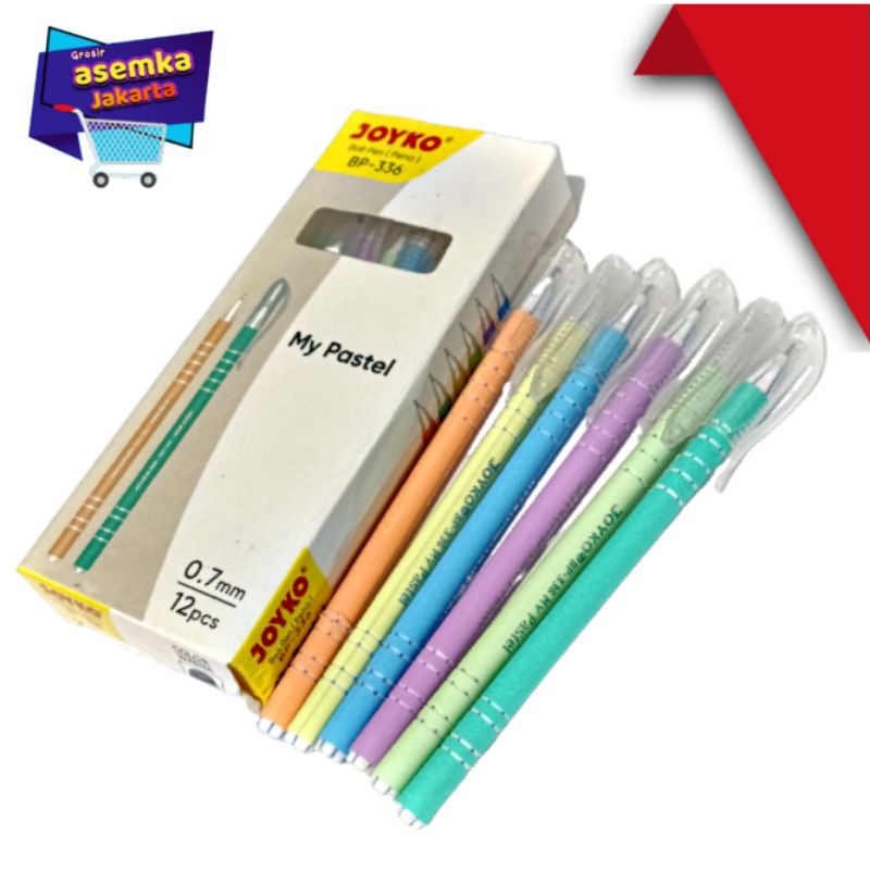 Bolpen Pulpen Joyko BP-336 My Pastel 0,7mm isi 12pcs