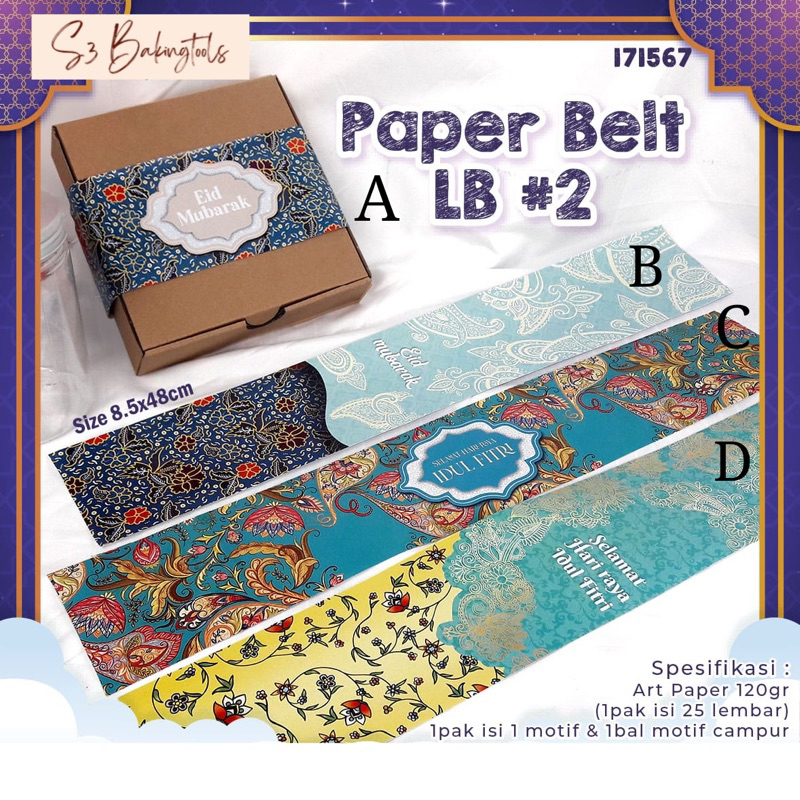 

Paper belt idul fitri lebaran per pak per motif isi 25 lembar