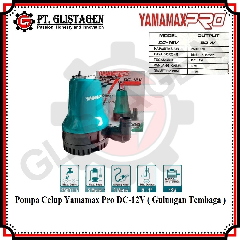 Pompa Celup Yamamax Pro DC 12V / Submersible Pump Yamamax Pro Gulungan Kawat Tembaga