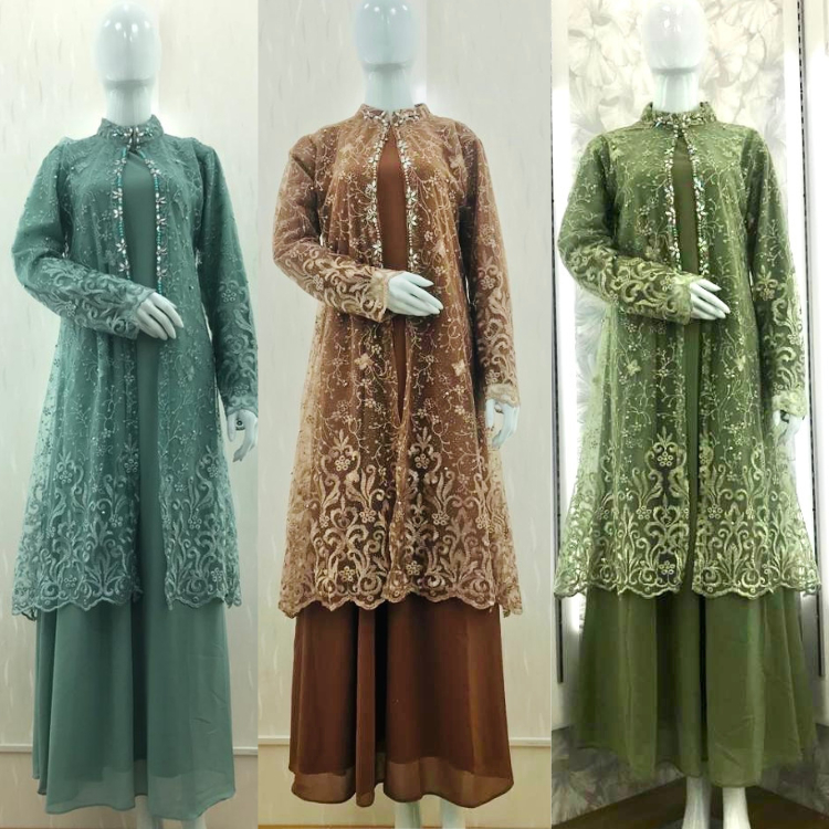 Gamis brokat tile payet premium // Gamis pesta dan kondangan // Gamis brokat super mewah // Gamis ro