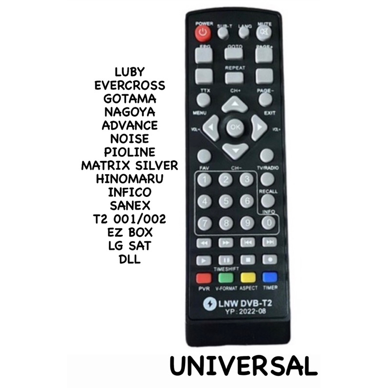 REMOTE SET TOP BOX UNIVERSAL LUBY VENUS MATRIX SUPER HD EVINIX PIOLIN INFICO EVERCROSS DLL