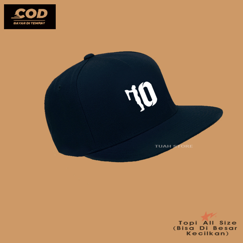 Topi Snapback Distro Logo L10 MESSI WHITE