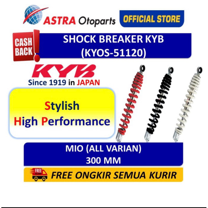 SHOCKBREAKER BELAKANG KAYABA OS YAMAHA MIO - MIO J - MIO SOUL 300 MM