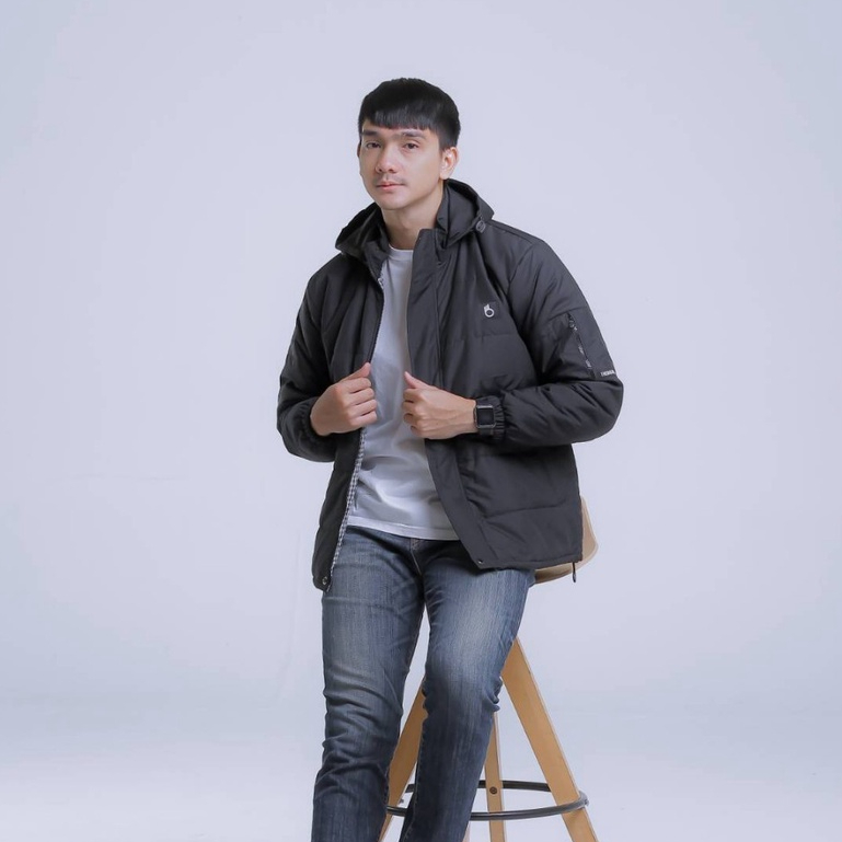 Jaket Parasut  Motor Pria Gelembung Tebal Musim Hujan