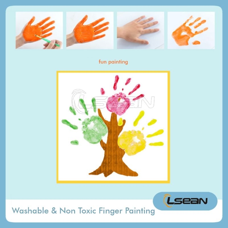 FINGER PAINT Mainan Edukasi Kreatif Washable &amp; Non Toxic Set