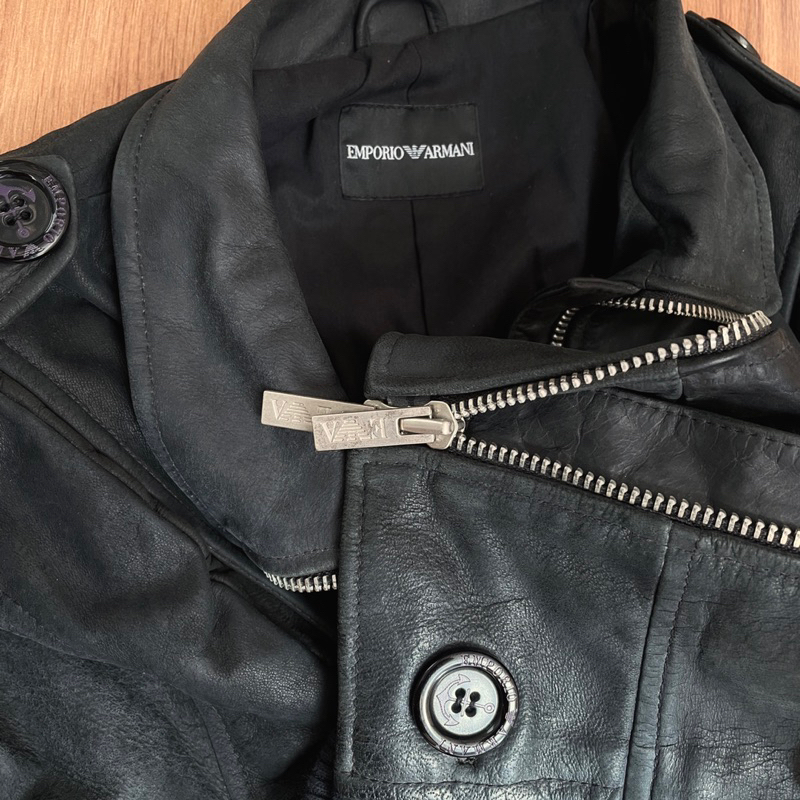 Emporio Armani Jaket kulit asli thrift pl bekas preloved second bekas