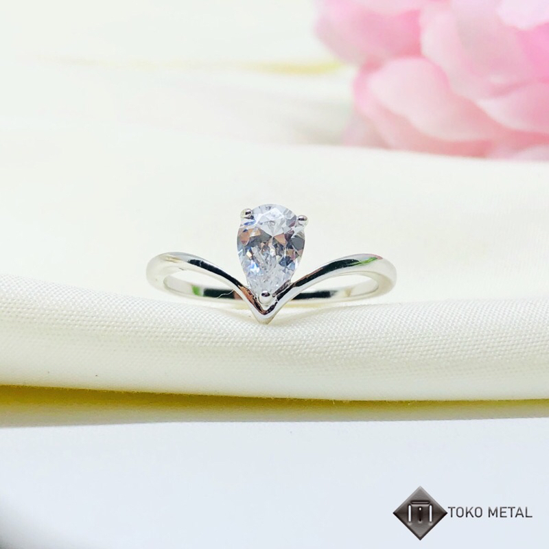 Cincin Xuping 100% Original Mata 1 Silver Lapis Emas [ Toko Metal ]