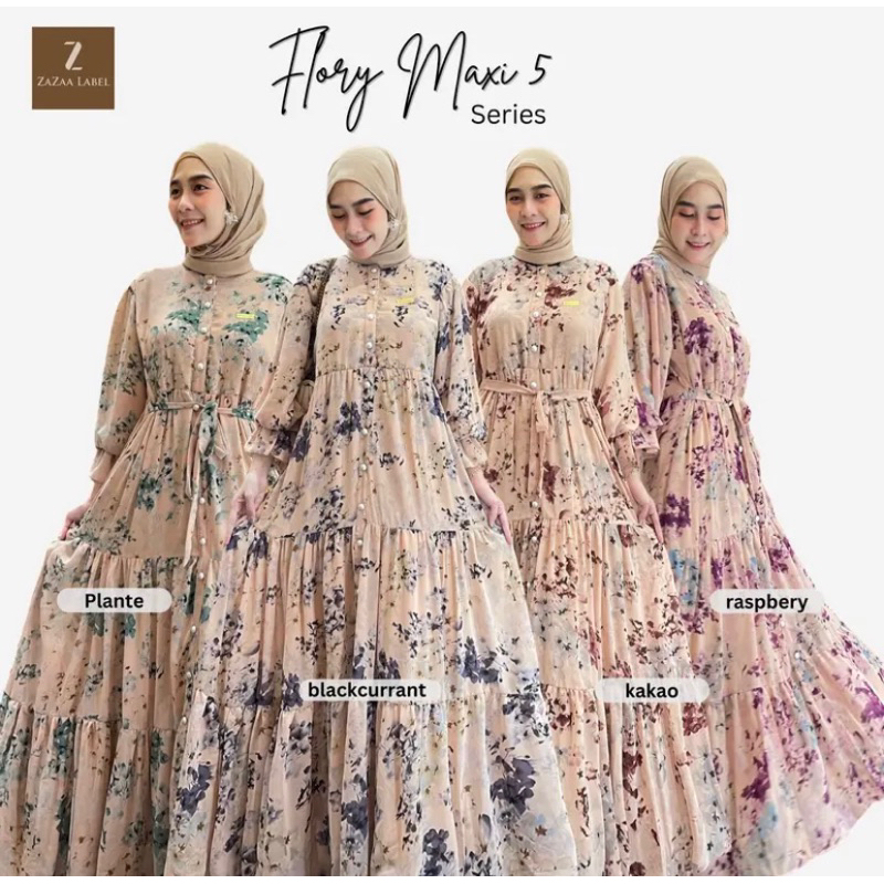 AACO Flory vol 5 Maxi Dress Premium by zazaa label gamis wanita termurah dress wanita premium gamis 