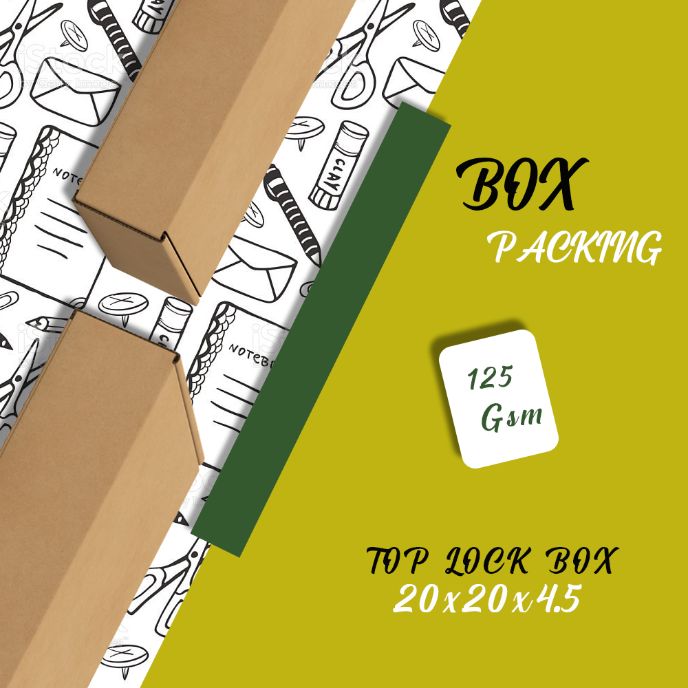 

Box Packaging Polos Coklat Ukuran 20x20x4.5 Kemasan Kardus Die Cut