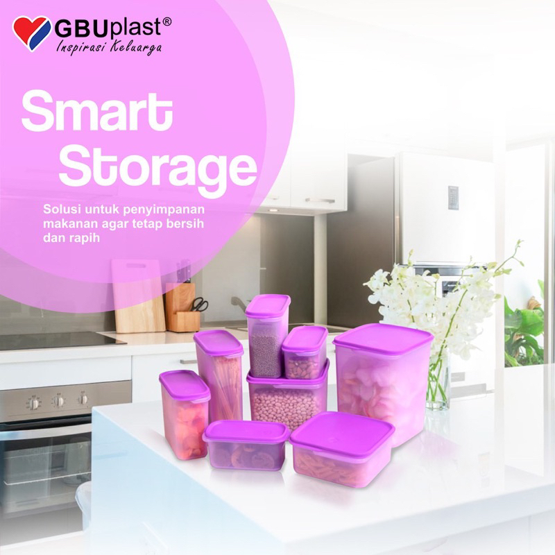 Toples Kue Kering Wadah Makanan Serbaguna isi 8pcs Smart Storage GBU