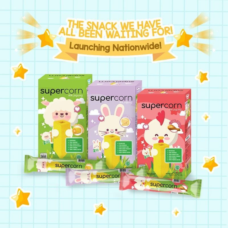 

SuperCorn Snack Anak Stik 3 Variant Rasa Jagung Cemilan Anak - SuperCorn Stik Jagung Anak - Cemilan Sehat Isi 12pcs Snack Makanan Ringan Anak