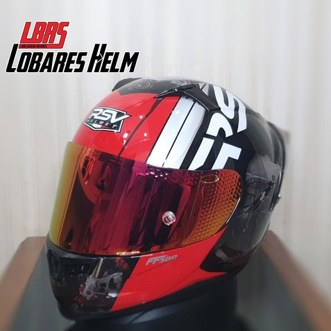 RSV FF500 MACHINE FULL FACE PAKET GANTENG VISOR RED GOLD + SPOILER
