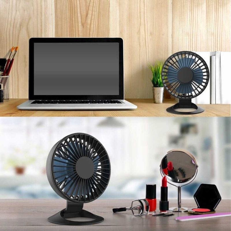 Tonewan Kipas Angin Meja Portable USB Fan Powered - F2 Hitam