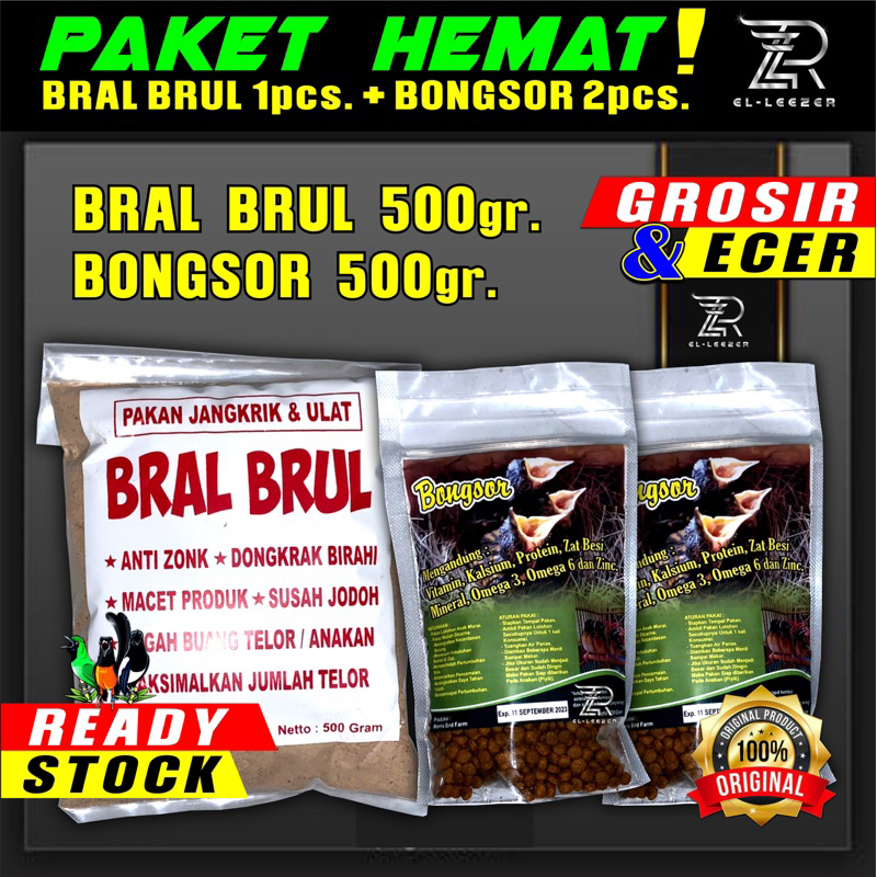 Bral Brul Jangkrik Pakan Murai batu Kacer Cucak Hijau anis + Bongsor Pakan Lolohan Murai Batu Kacer 