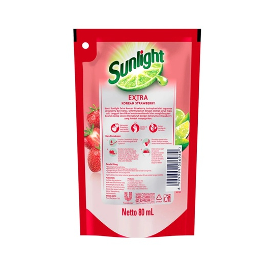 Sunlight Sabun Cuci Piring Korean Strawberry 80ml