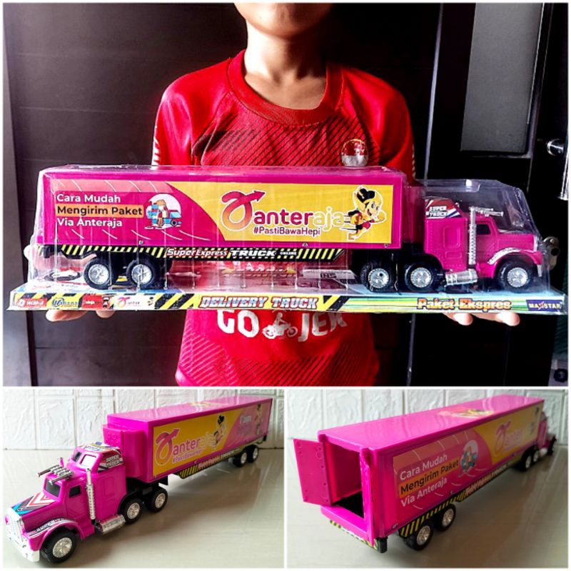 Jual Mainan Truk Kontainer Kurir Ekspedisi AnterAja Petikemas Panjang ...