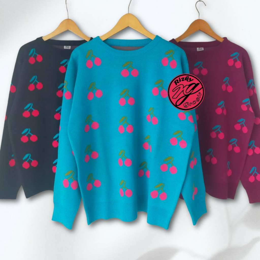 Cherry lato sweater oversize atasan wanita