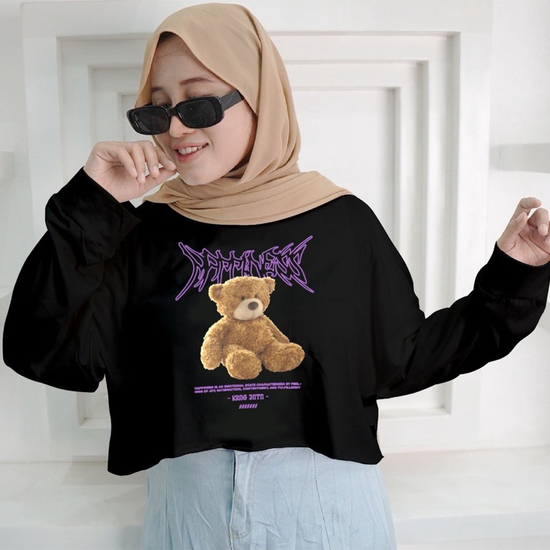 Crop Top Overszie Wanita/Kaos Oversize Bear /Atasan Bear Wanita/Sweater Oversize Wanita/Kaos Oversiz