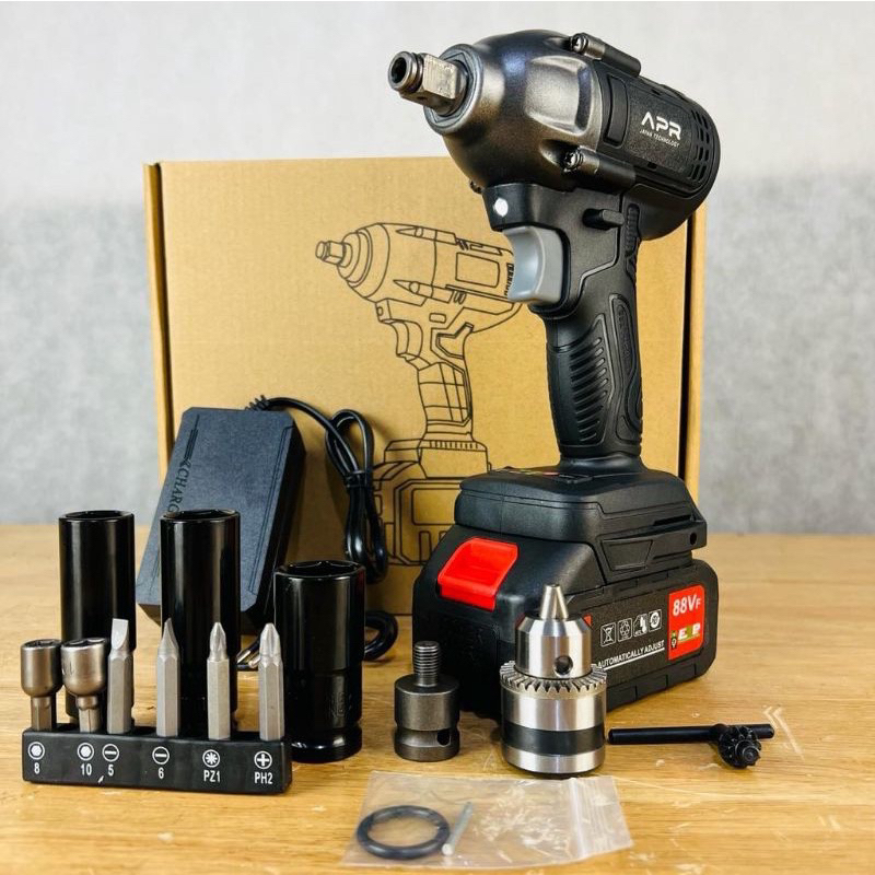 Impact wrench APR A48S 400Nm 1 batrei 88V japan technology bonus kepala bor murah terlaris bor pembuka baut 2 fungsi