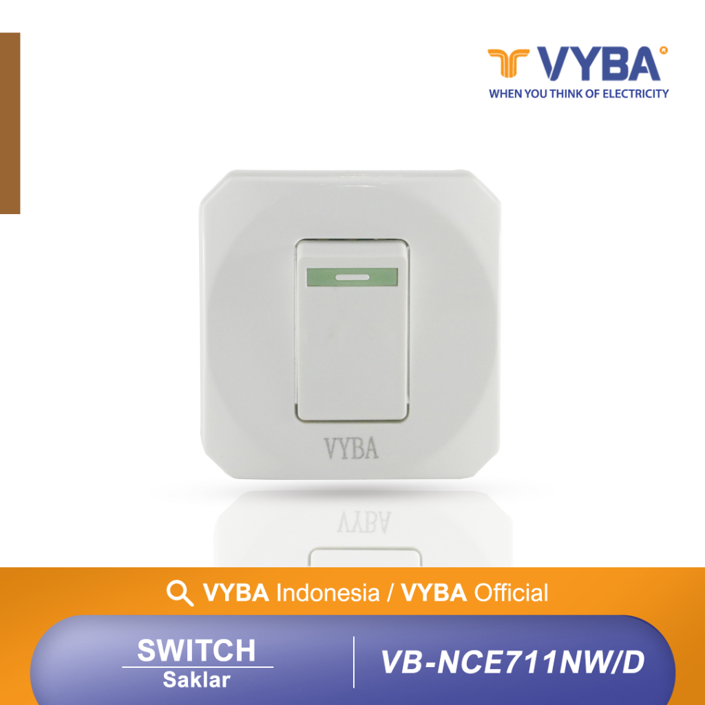Saklar Engkel / Tunggal OutBow / OB 1 Gang 1 Way 6A Putih VYBA