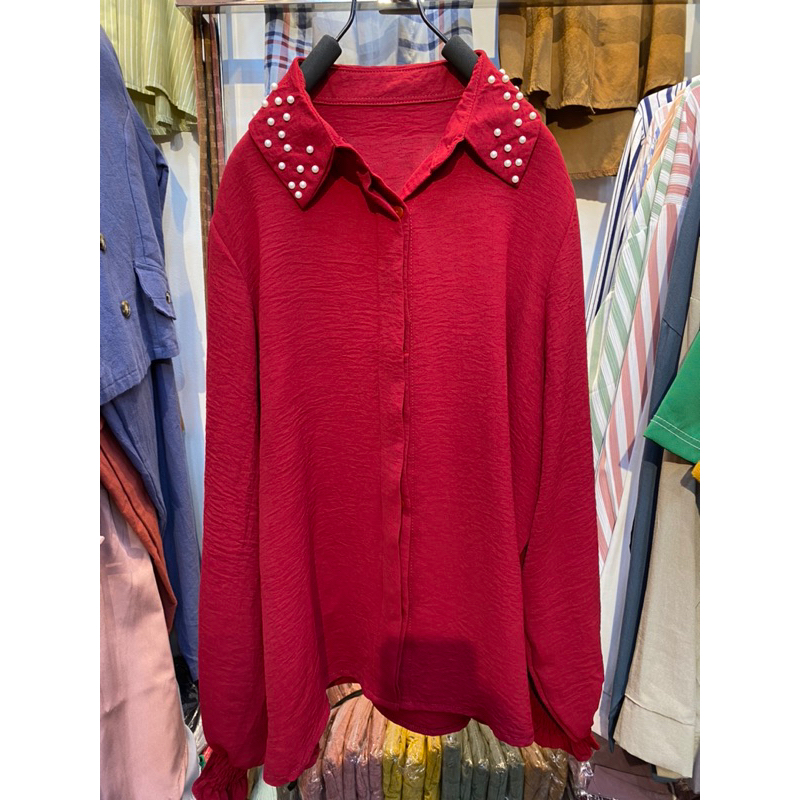 BLOUSE MUTIARA BAJU ATASAN WANITA TANGAN KARET