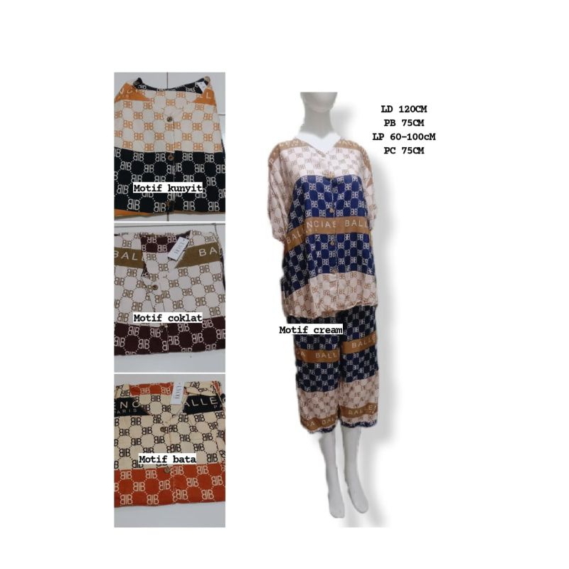 setelan celana katun rayon premium