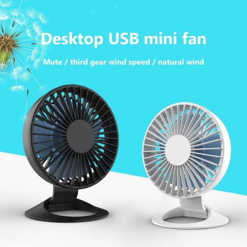 Tonewan Kipas Angin Meja Portable USB Fan Powered - F2 Hitam