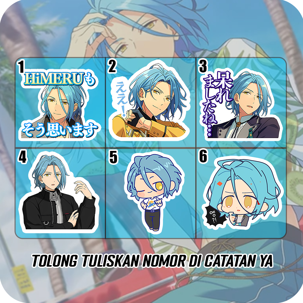 Stiker Glossy HiMeru Ensemble Stars, Sticker Anti Air Waterproof Untuk Di HP, Laptop, Motor, Helm Dl