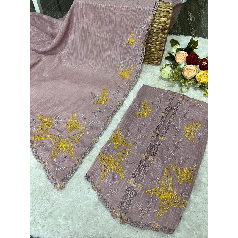 kain bordir sifon serat motif kupu2