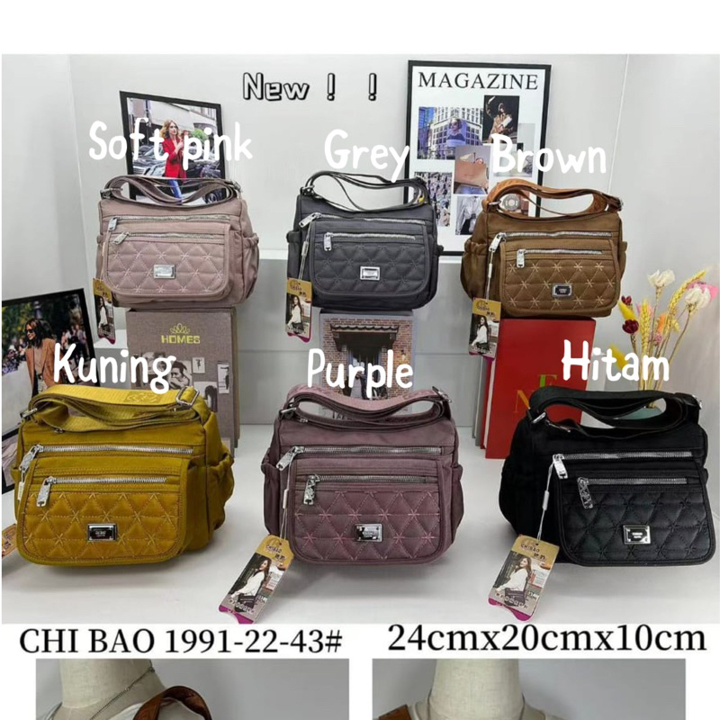 CB1991-35 TAS SELEMPANG WANITA IMPORT CHIBAO 7 RUANG