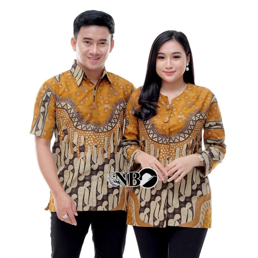 Batik Couple Modern Atasan Blouse Batik Kerja Kantor Wanita Baju Batik Wanita M L XL XXL