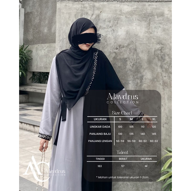 Abaya Gamis Dress Wanita Muslimah Murah Bahan Jetblack Premium Kombinasi Wolfis 903