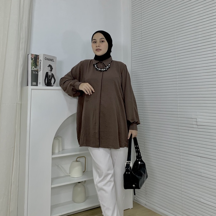 Lizzy Shirt Atasan Wanita Kekinian - Blouse Kemeja Wanita By Mahyra