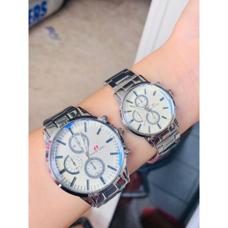 jam tangan couple swiss rantai 2 warna murah meriah