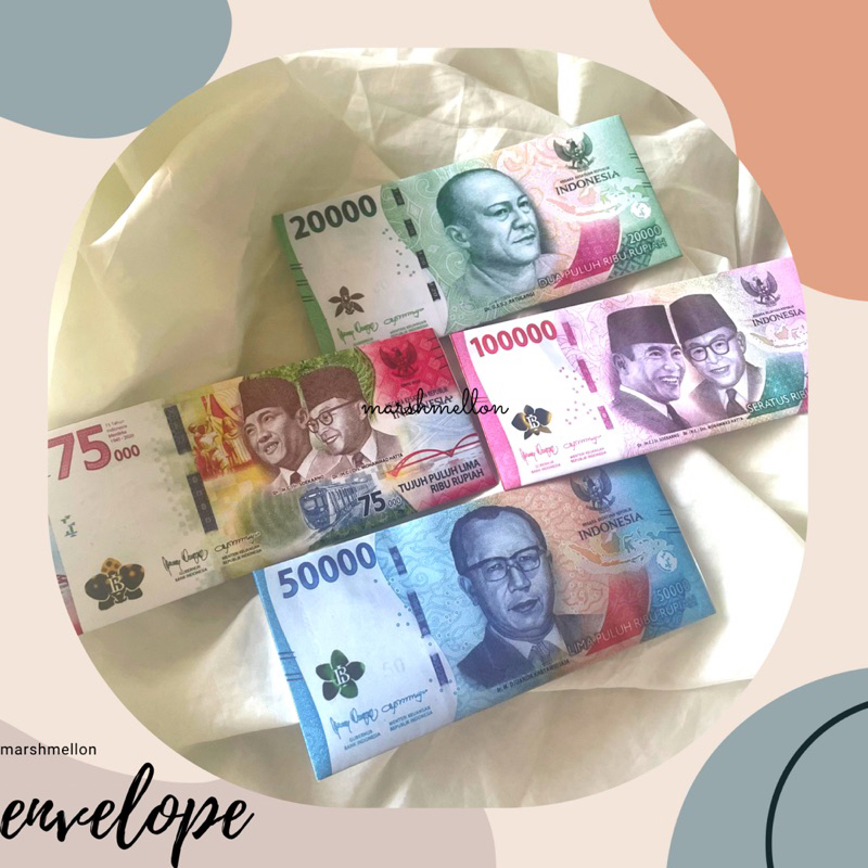 

Amplop THR Motif Uang 100rb 75rb 50rb 20rb / Amplop Uang Lebaran / Envelope Indonesia / Tanpa Lipat