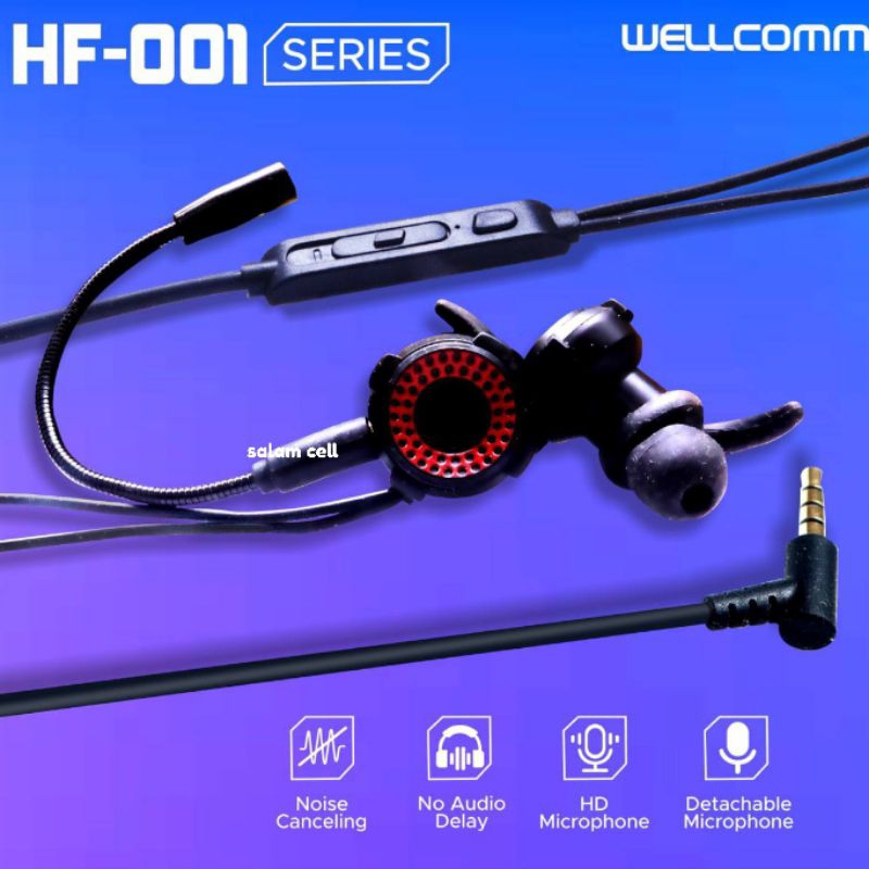 Headset Wellcomm HF001 Super Bass Original Garansi Resmi