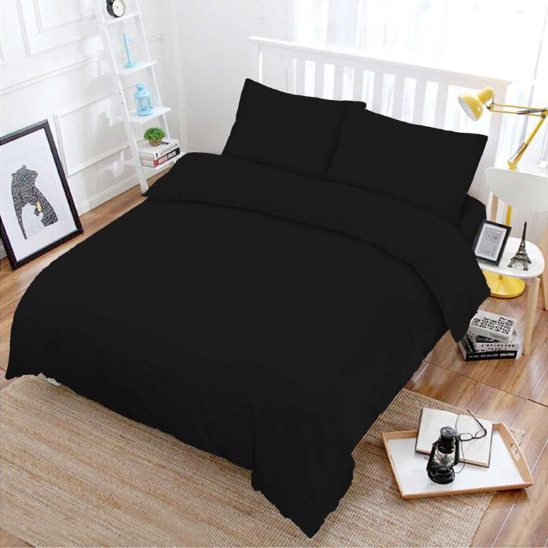 SPREI SET POLOS HITAM,ABU,NAVI,PUTIH,COKLAT MUDA,COKLAT MUDA, COKLAT TUA,HIJAU PASTEL