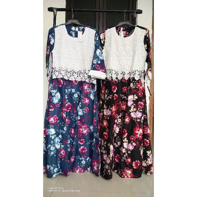 GAMIS BROKAT KOMBINASI Motif Bunga by BWI 188