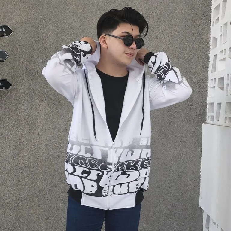 MVP - Zipper White Print - Jaket Zipper Unisex Kekinian