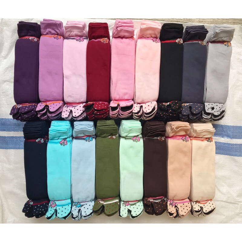 NOKEMAS 12 Pasang Kaos Kaki Jempol Nylon Motif Kupu