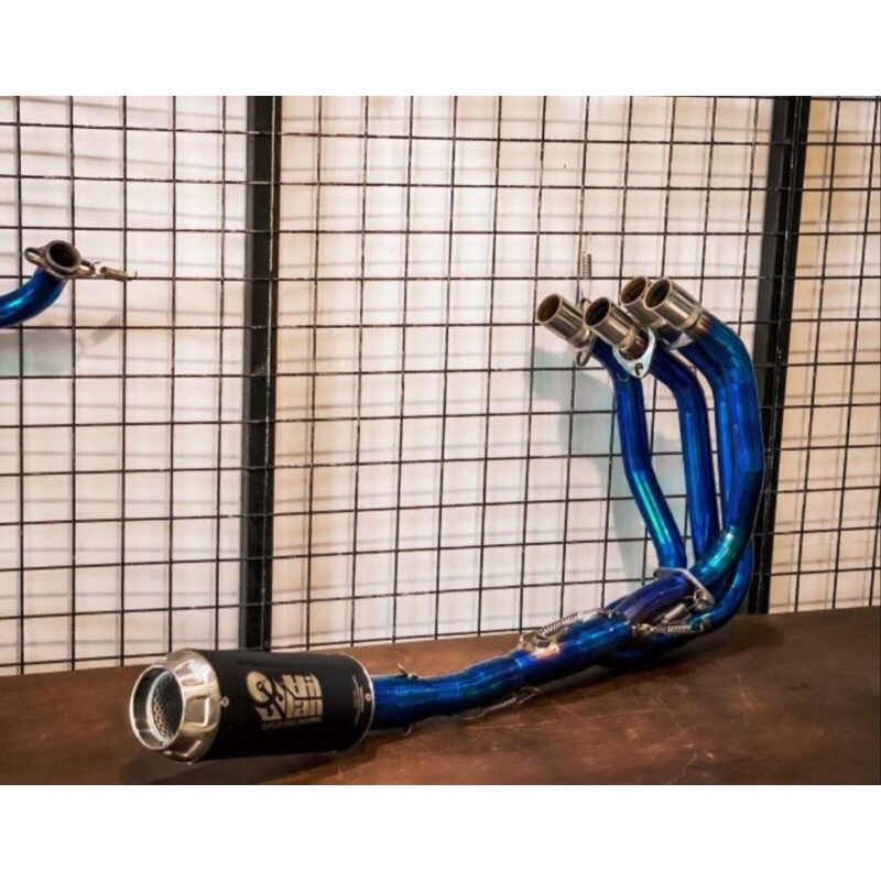 (ORIGINAL) KNALPOT VILLAN ZX1 BLACK FULLSYSTEM ZX25R 4CYCLINDER