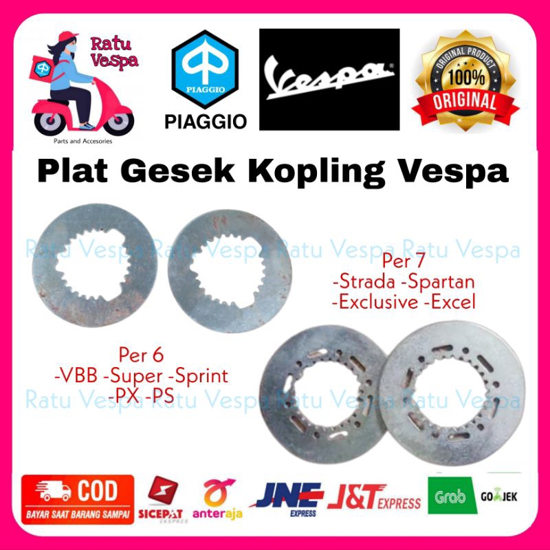 Plat Gesek Kopling Vespa Super Sprint Strada PX PS Exclusive Excel