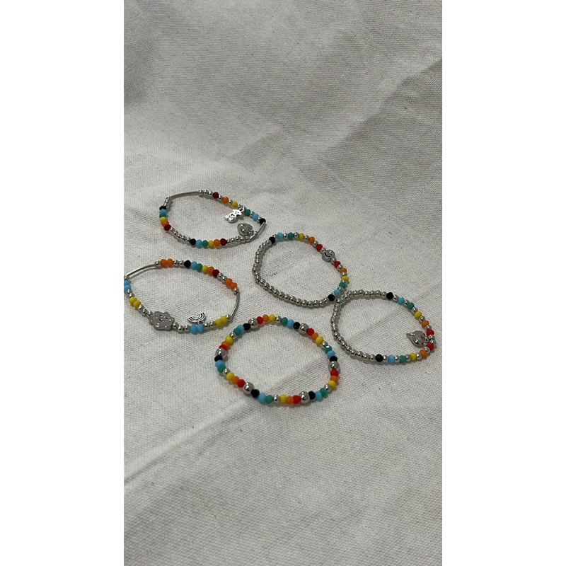 Beads Bracelet / Gelang Manik Manik Warna Warni / Gelang Lucu / Cute Bracelet / Gelang Anak Kecil / Colorful Rainbow Smile Bracelet