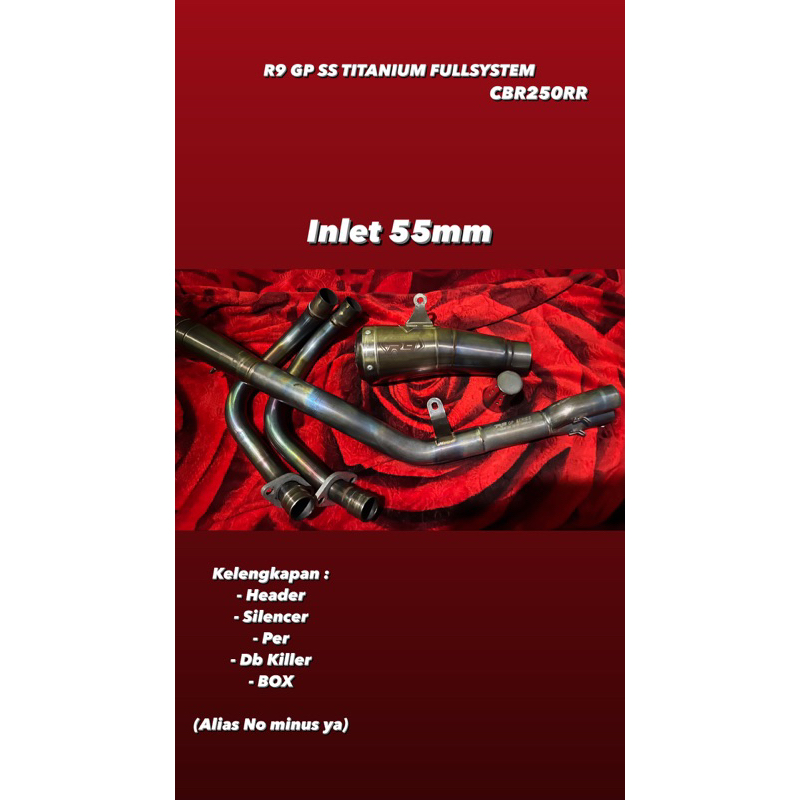 Knalpot R9 GP Series CBR250RR Titanium Fullsystem Original