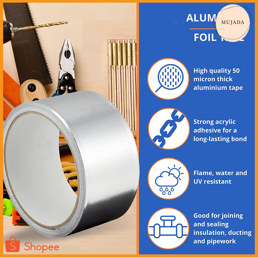 Jual Lakban Alumunium Foil Tape Isolasi Tambal Paralon Panci Lakban Tahan Panas High Temperatur