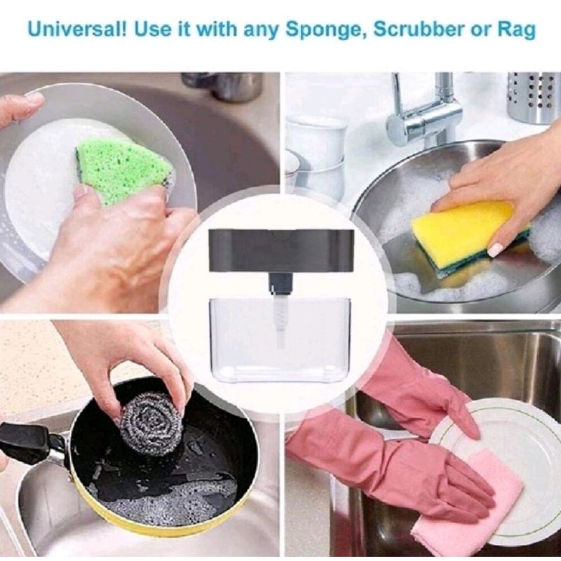 Dispenser sabun cuci piring/soup pump sponge caddy dispenser pompa sabun cuci piring