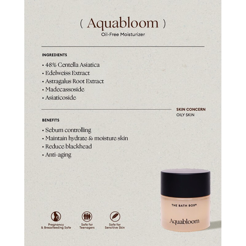 The Bath Box Aquabloom Oil-Free Moisturizer