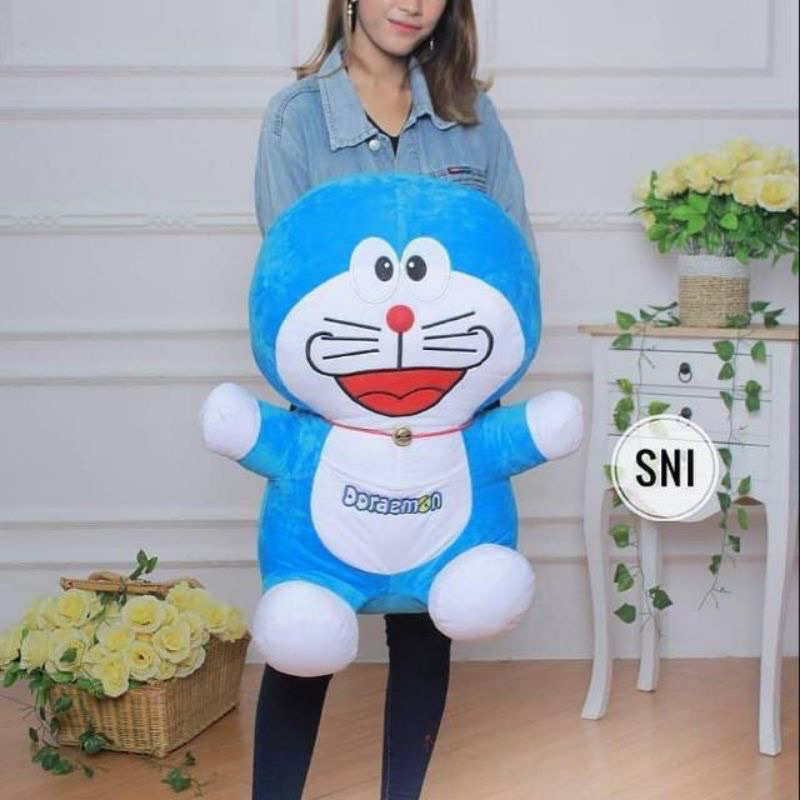 Boneka Doraemon 55 Cm Dan Boba Jumbo Lucu Lembut Cangkir Milk Tea Bahan Yelvo Tinggi 35CM &amp; 50CM Label SNI Murah Viral