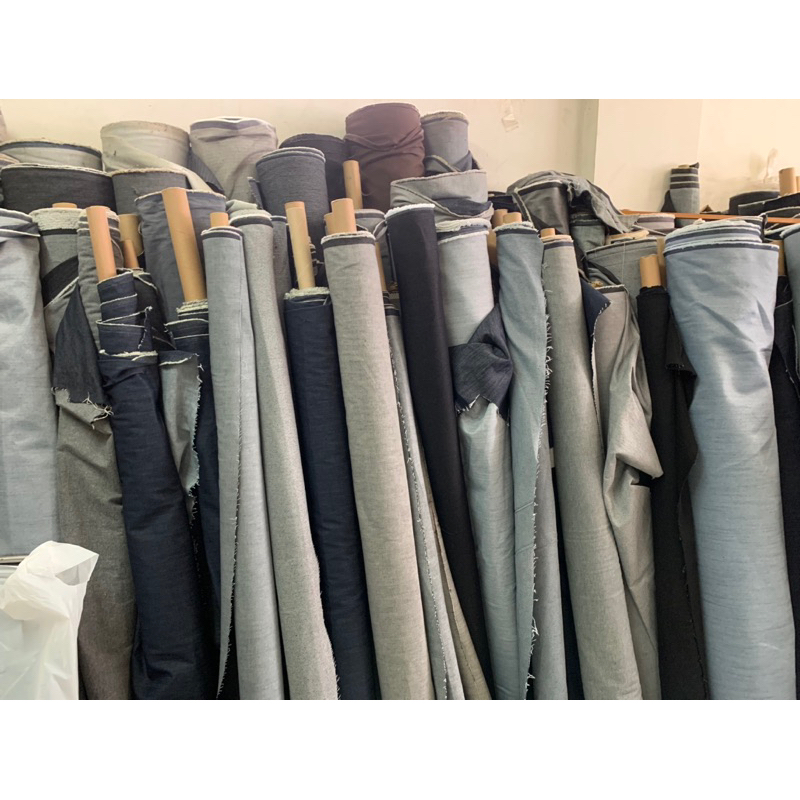 Kain Jeans Denim Raw Meteran | Bahan Mentah Melar Eceran Rollan Grosir